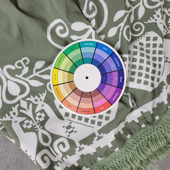 Shein Curve Womens Shorts 3XL Plus Green Bird Mural Geometric Lightweight GEO64E - Picture 9 of 9